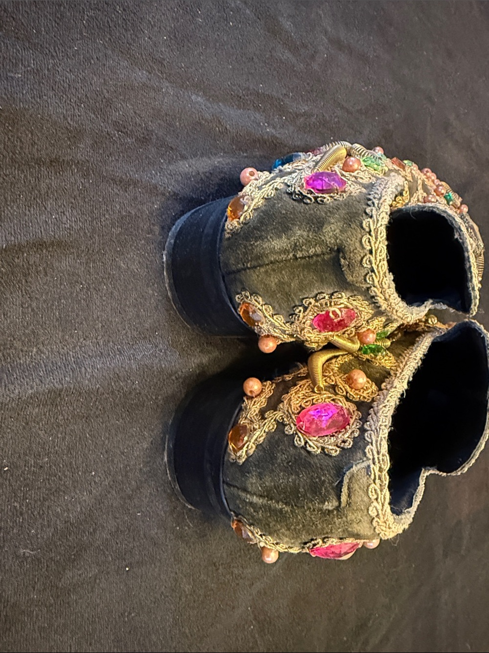 Jeffrey Campbell FREE PEOPLE HORATIO MULTI GOLD VELVET LOAFERS READ DESCRIPTION - Picture 3 of 9